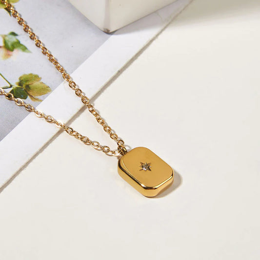 Gold Plated Anti Tarnish Star Geometric Pendant