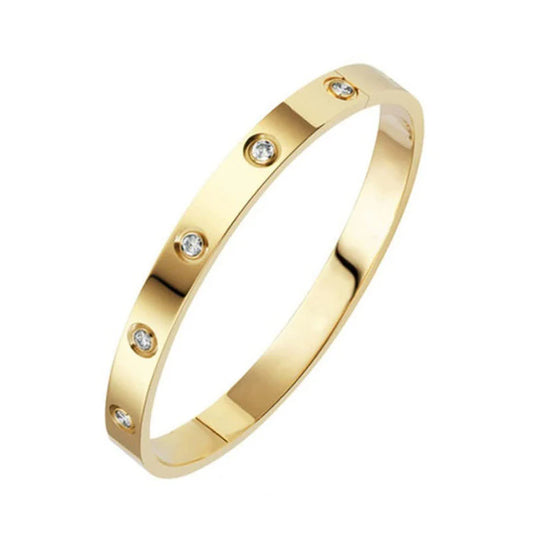 Stainless Steel Contemporary Gold Plated Love AD Anti-Tarnish Bracelet