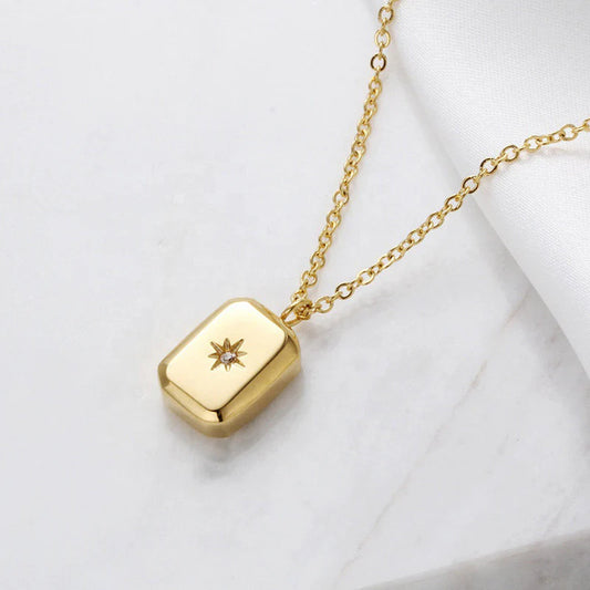 Gold Plated Anti Tarnish Star Geometric Pendant